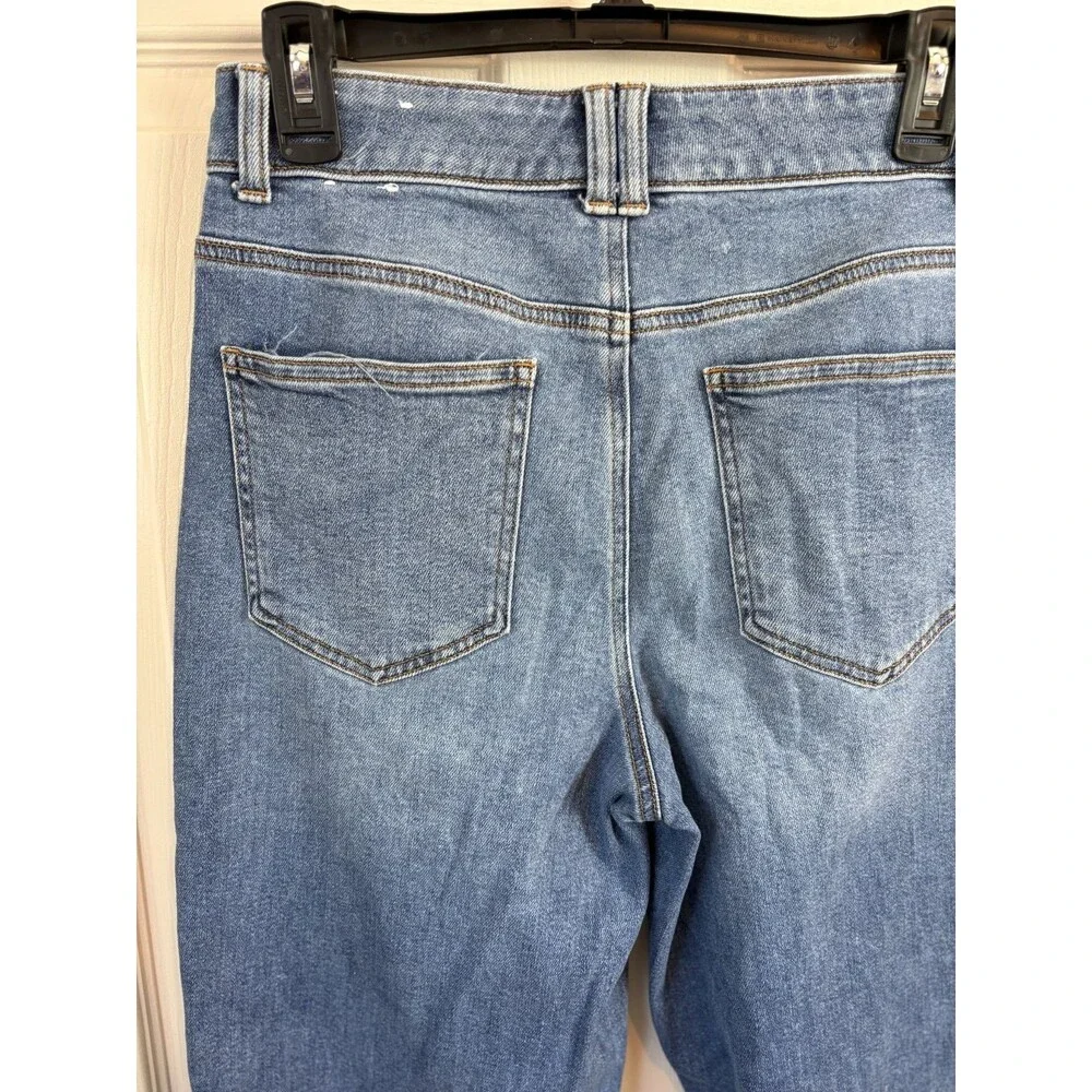 Talbots Relaxed Tapered Barrel Leg Denim Jeans Size 4 Quinn Wash - 431